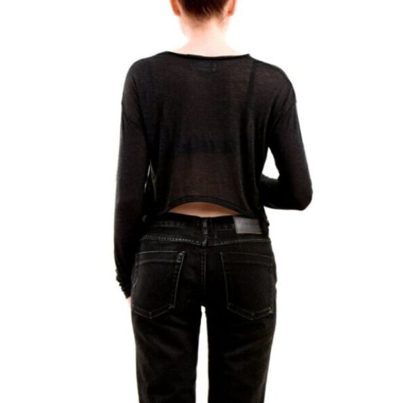 Revolve One Teaspoon Cropped Top long sleeve Casual Basic Neutral Gray Size XXS - Picture 12 of 12